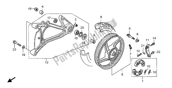 Todas las partes para Rueda Trasera Y Basculante de Honda SH 150 2008