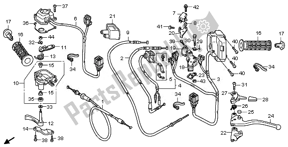 All parts for the Handle Lever & Switch & Cable of the Honda TRX 420 FA Fourtrax Rancher AT 2011