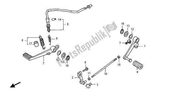 Tutte le parti per il Pedale Del Freno E Cambio Pedale del Honda CBR 600 FS 2001