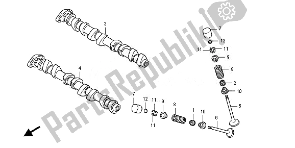 All parts for the Camshaft & Valve of the Honda CB 1000 RA 2010