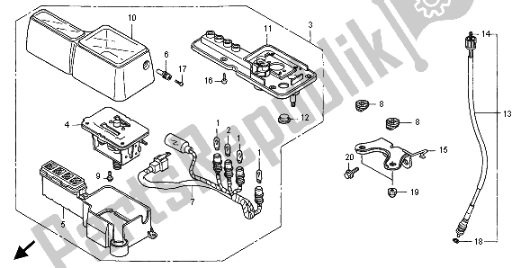 All parts for the Meter (kmh) of the Honda XLR 125R 1998