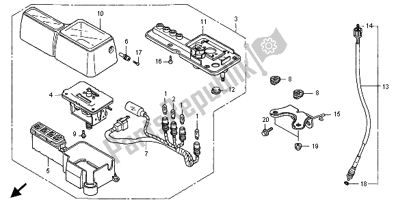 All parts for the Meter (kmh) of the Honda XLR 125R 1998