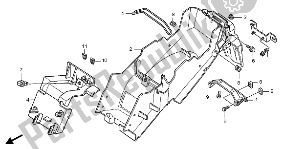 Alle onderdelen voor de Achterspatbord van de Honda CBR 125R 2005