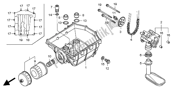 Tutte le parti per il Pompa Dell'olio del Honda XL 1000V 2004