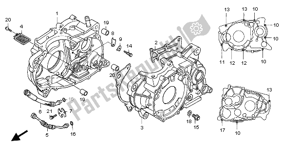 Toutes les pièces pour le Carter du Honda NX 650 1996