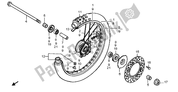 Todas las partes para Rueda Delantera de Honda CR 80R SW 1997