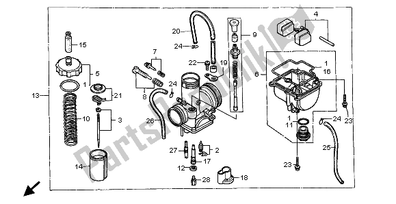 Todas las partes para Carburador de Honda CR 80R SW 1999