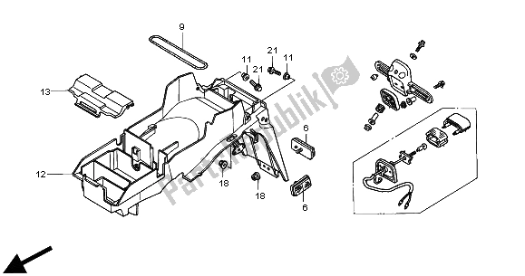 Tutte le parti per il Parafango Posteriore del Honda CBR 900 RR 2000