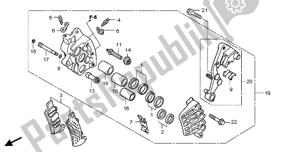 Toutes les pièces pour le R. étrier De Frein Avant du Honda GL 1800A 2001