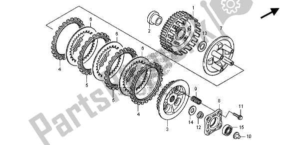 All parts for the Clutch of the Honda CRF 125F SW 2014