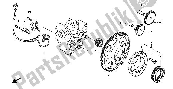 Todas las partes para Generador De Impulsos Y Embrague De Arranque de Honda VT 600C 1995