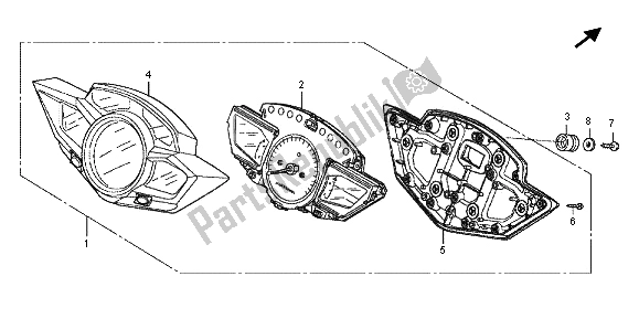 Todas las partes para Metro (kmh) de Honda VFR 1200 FD 2012