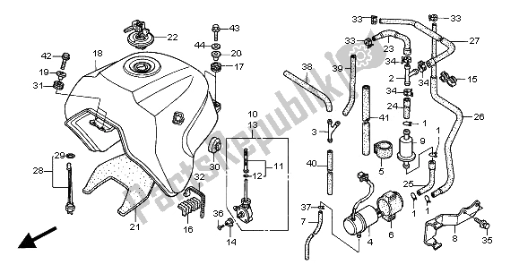 All parts for the Fuel Tank of the Honda XL 1000V 2000