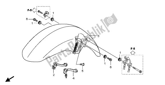 Todas las partes para Guardabarros Delantero de Honda NSA 700A 2009