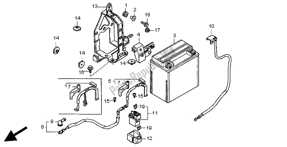 All parts for the Battery of the Honda ST 1100 1997