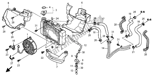 Alle onderdelen voor de Radiator van de Honda SH 150R 2012