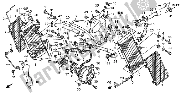 All parts for the Radiator of the Honda XL 1000 VA 2010