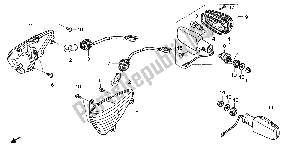 Tutte le parti per il Winker del Honda XL 1000V 2006