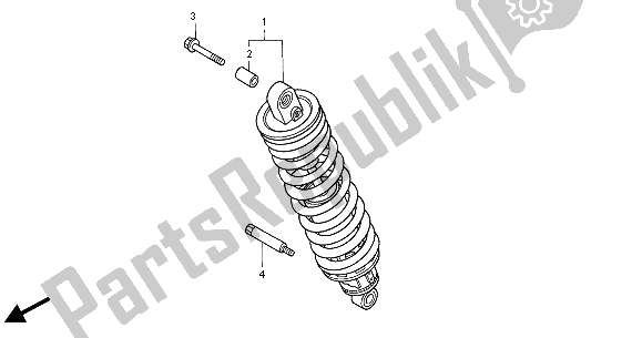 All parts for the Rear Cushion of the Honda ST 1100A 2000