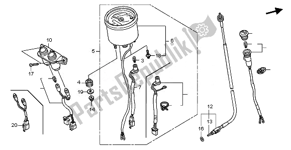 All parts for the Meter (kmh) of the Honda NPS 50 2011