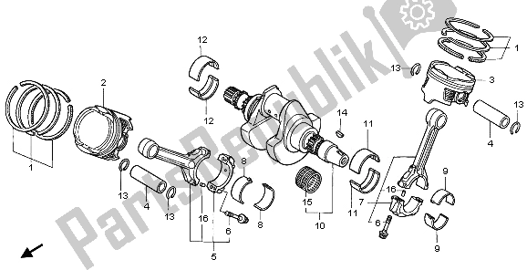 Tutte le parti per il Albero Motore E Pistone del Honda VTR 1000F 2006