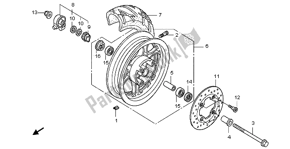 Toutes les pièces pour le Roue Avant du Honda PES 125R 2009