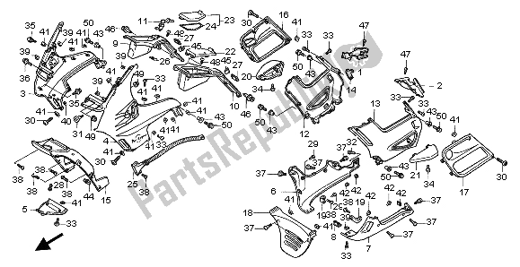 All parts for the Cowl of the Honda ST 1100 1998