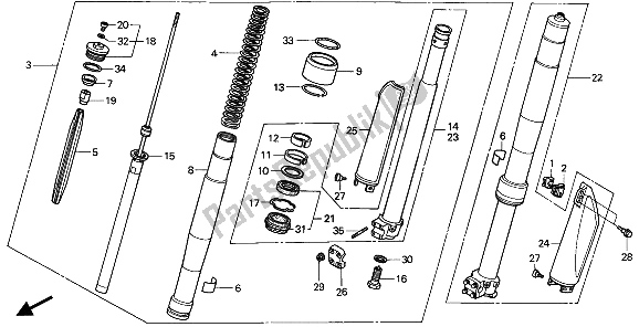 Todas las partes para Tenedor Frontal de Honda CR 250R 1991