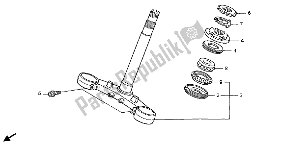 All parts for the Steering Stem of the Honda VFR 800 2007