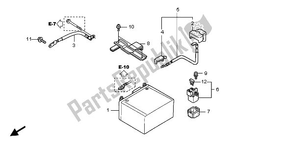 All parts for the Battery of the Honda SH 150D 2009