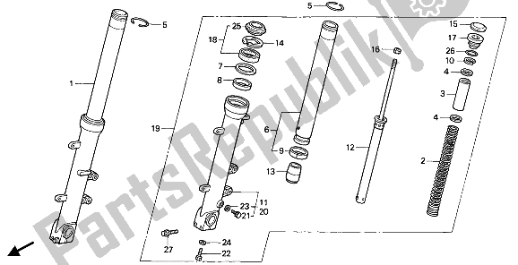 Toutes les pièces pour le Fourche Avant du Honda CBR 1000F 1989