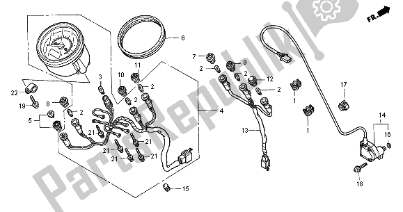 All parts for the Meter (mph) of the Honda VT 750C 2000