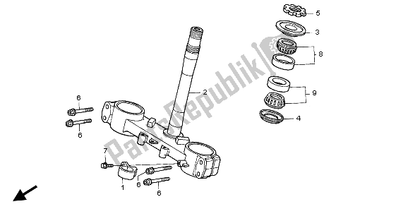 All parts for the Steering Stem of the Honda CR 250R 1996