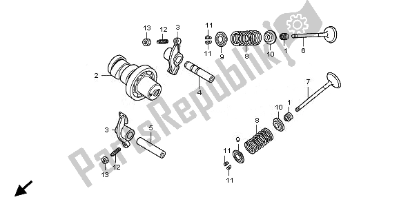 All parts for the Camshaft & Valve of the Honda SH 150S 2011