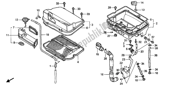 Todas as partes de Filtro De Ar do Honda GL 1500 SE 1993