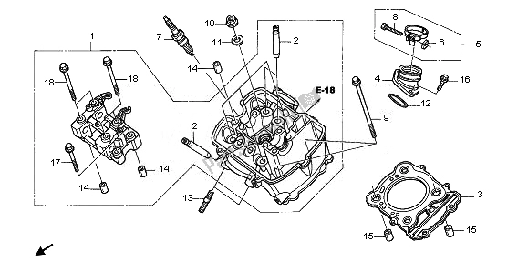 All parts for the Front Cylinder Head of the Honda NT 700V 2008