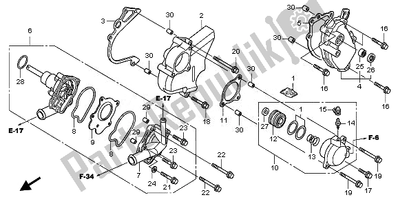 Todas las partes para Bomba De Agua de Honda CBF 1000 TA 2008