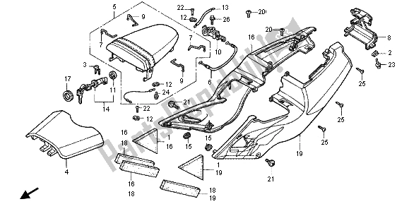 Alle onderdelen voor de Zitting En Zijbekleding van de Honda RVF 400R 1995
