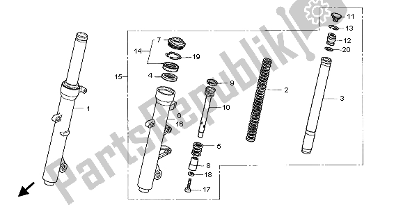 Todas las partes para Tenedor Frontal de Honda FES 150 2007