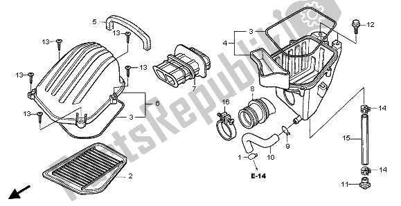 Alle onderdelen voor de Luchtfilter van de Honda CBR 125 RW 2006