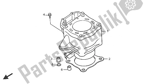 All parts for the Cylinder of the Honda XR 650R 2005