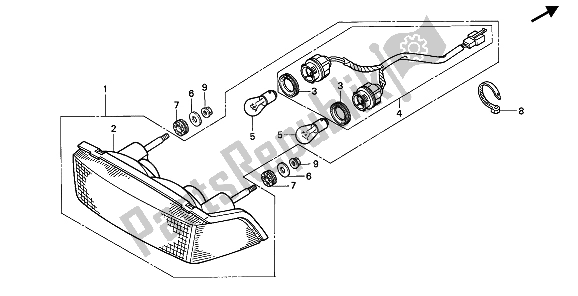 Toutes les pièces pour le Feu Arrière du Honda NTV 650 1993