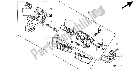 All parts for the Rear Brake of the Honda CR 80 RB LW 2002