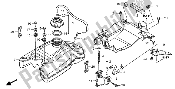 All parts for the Fuel Tank of the Honda TRX 400 EX 2007