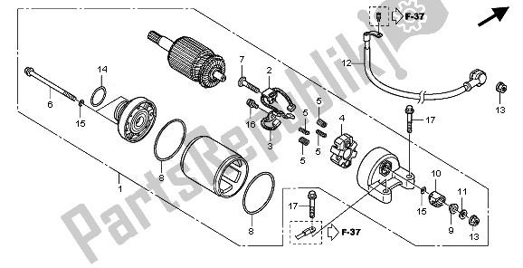 All parts for the Starter Motor of the Honda VT 750S 2011