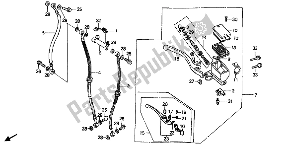 Todas as partes de Fr. Cilindro Mestre De Freio do Honda CBR 600F 1989