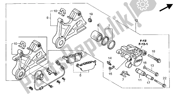 Wszystkie części do Zacisk Hamulca Tylnego Honda CBF 600N 2004