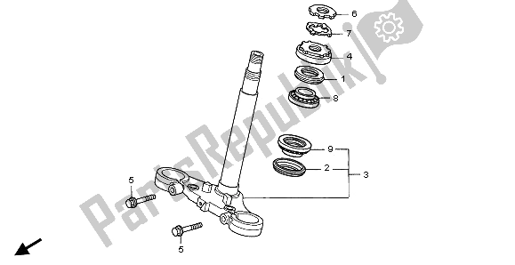 All parts for the Steering Stem of the Honda CBF 600 SA 2006