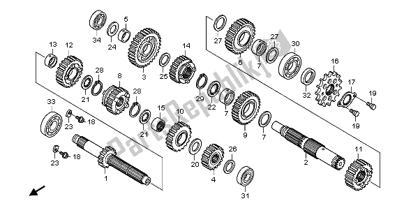 All parts for the Transmission of the Honda CRF 150 RB LW 2009