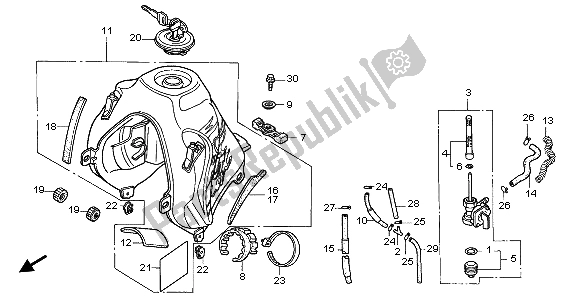 Todas las partes para Depósito De Combustible de Honda NX 650 1999